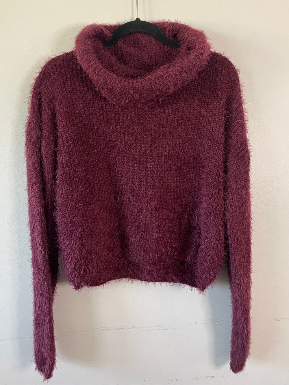 Charlotte Russe Burgundy Fuzzy Turtleneck Sweater